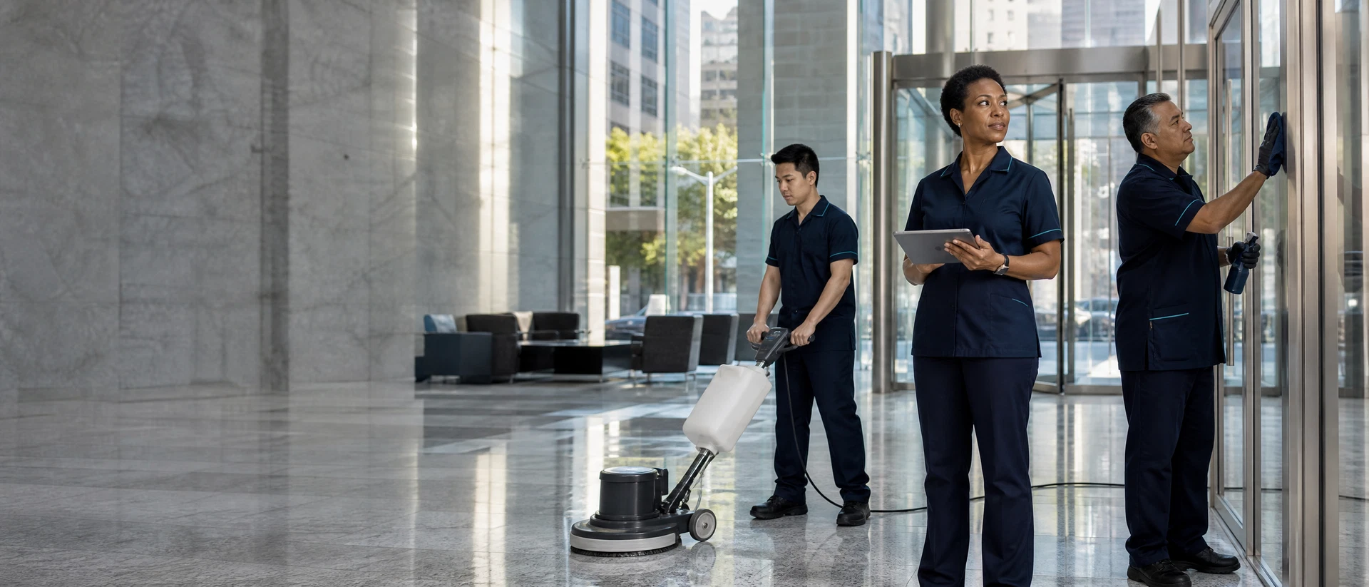 Professional NYC Cleaning team maintaining a New York commercial property
